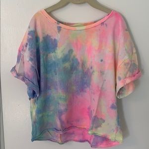 Tie-dye juniors crop top tee